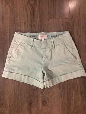 Dear John Mint Green/teal Cuffed Cotton Shorts size 26